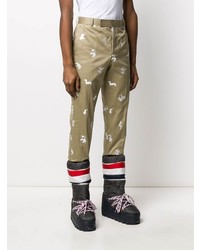 Thom Browne Animal Embroidered Chino Trousers