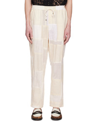 HARAGO Beige Embroidered Trousers