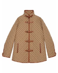 Gucci Quilted Gg Canvas Buckle Detail Shirt