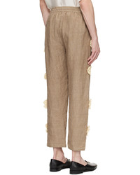 HARAGO Brown Flower Trousers