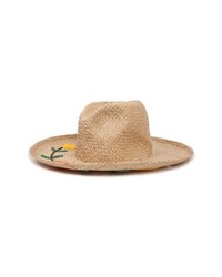 Khaki Floral Straw Hat