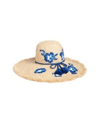 kate spade new york Embroidered Hibiscus Straw Sun Hat