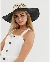 Miss Selfridge Sun Hat With Contrast Underlay In Nude