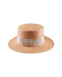 Helen Kaminski Woven Palm Panama Boater Hat