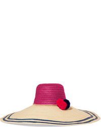 Khaki Horizontal Striped Straw Hat