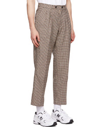 Manors Golf Off White Burgundy Pleated Trousers
