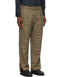 RANDT Tan Multicolor Houndstooth Wool Trousers