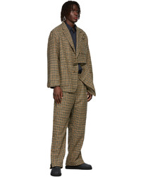 RANDT Tan Multicolor Houndstooth Wool Trousers