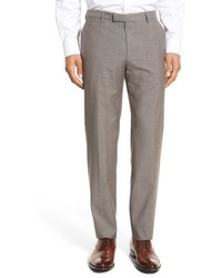 BOSS Leenon Flat Front Houndstooth Wool Trousers