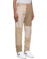 Helmut Lang Beige Tapered Utility Jeans