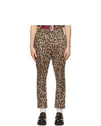 Sacai Beige Leopard Archive Print Mix Trousers
