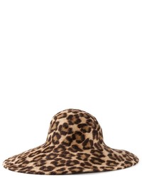 Philip Treacy Leopard Print Wide Brim Hat