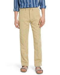 WYTHE Cotton Linen Chino Pants In Camp Khaki At Nordstrom