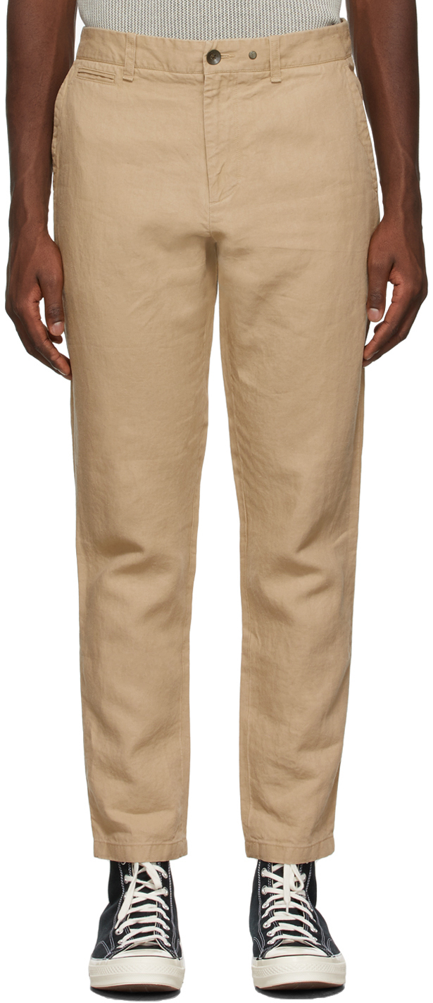 rag & bone Tan Linen Beck Trousers, $250 | SSENSE | Lookastic
