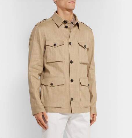 Tod's Sahariana Washed Cotton And Linen Field Jacket, $503 | PORTER Lookastic