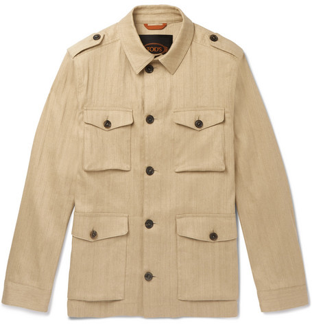 Tod's Sahariana Washed Cotton And Linen Field Jacket, $503 | PORTER Lookastic