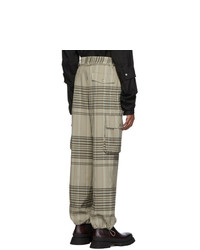 Feng Chen Wang Beige Check Straight Cargo Pants
