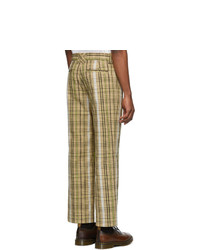 Kenzo Beige Cotton Check Trousers