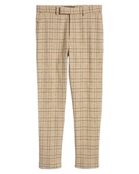 ASOS DESIGN Check Slim Fit Suit Trousers In Stone At Nordstrom