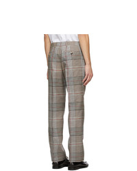 Burberry Beige Plaid Slim Trousers