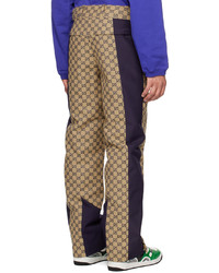 Gucci Beige Navy Gg Trousers