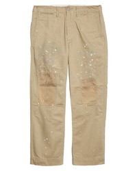 Double RL Distressed Straight Leg Field Pants In Vintage Khaki At Nordstrom