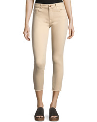 DL1961 Premium Denim Florence Mid Rise Skinny Crop Jeans Beige