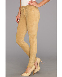 7 For All Mankind Sueded Skinny In Sueded Camel