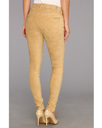 7 For All Mankind Sueded Skinny In Sueded Camel