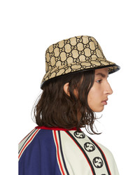 Gucci Beige Small Gg Straw Hat