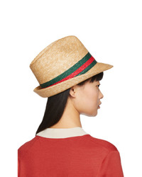Gucci Beige Straw Web Hat