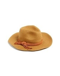 David & Young Wide Brim Straw Hat Light Brown None