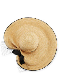 Inverni Iris Straw Hat W Netting Light Brown