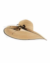 Inverni Iris Straw Hat W Netting Light Brown
