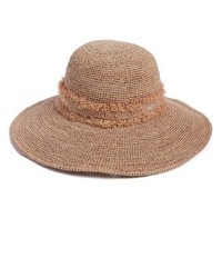 Helen Kaminski Palm Desert Wide Brim Raffia Straw Hat Brown