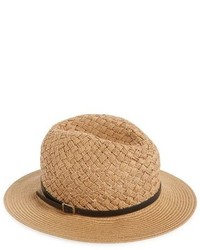Phase 3 Braided Straw Panama Hat Brown