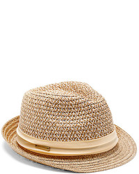 Vince Camuto Patterned Crown Straw Fedora