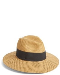 Nordstrom Wide Brim Straw Panama Hat Brown