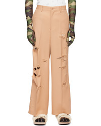 Doublet Beige Destroyed Trousers