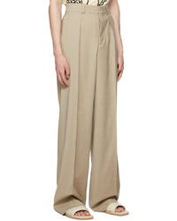 Nanushka Beige Pleated Trousers