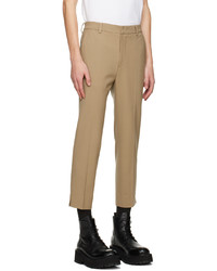 Solid Homme Beige Tapered Cropped Trousers