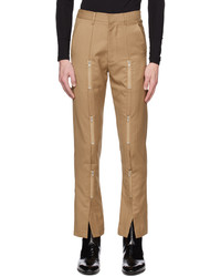 The World Is Your Oyster Khaki Zip Trousers