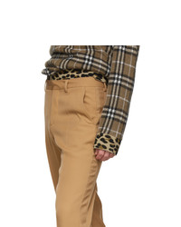 Burberry Tan Canvas Formal Trousers
