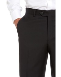 Nordstrom Shop Flat Front Solid Wool Trousers