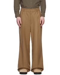 Hed Mayner Tan Wool Elongated Trousers