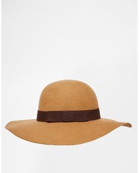 Catarzi Floppy Hat With Contrast Band In Camel