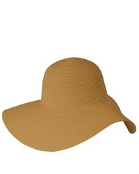 Luxury Lane Classic Light Brown Plain Floppy Sun Hat