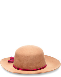 Sensi Studio Tan Felted Wool Lauren Hat With Leather Band