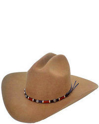 Western Brown Wool Felt Cowboy Hat With Concho Band