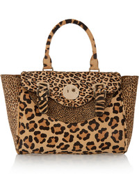 Leopard Leather Satchel Bag